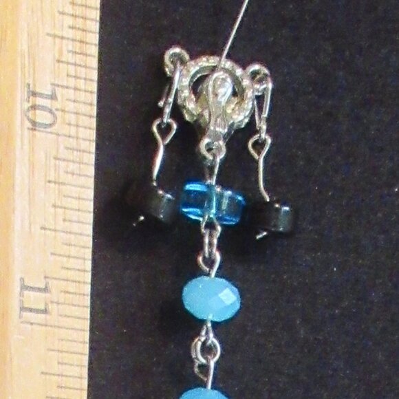 Vintage Rosary, Sapphire Blue & Black Beads, Ave Maria, Crucifix, - Picture 13 of 13